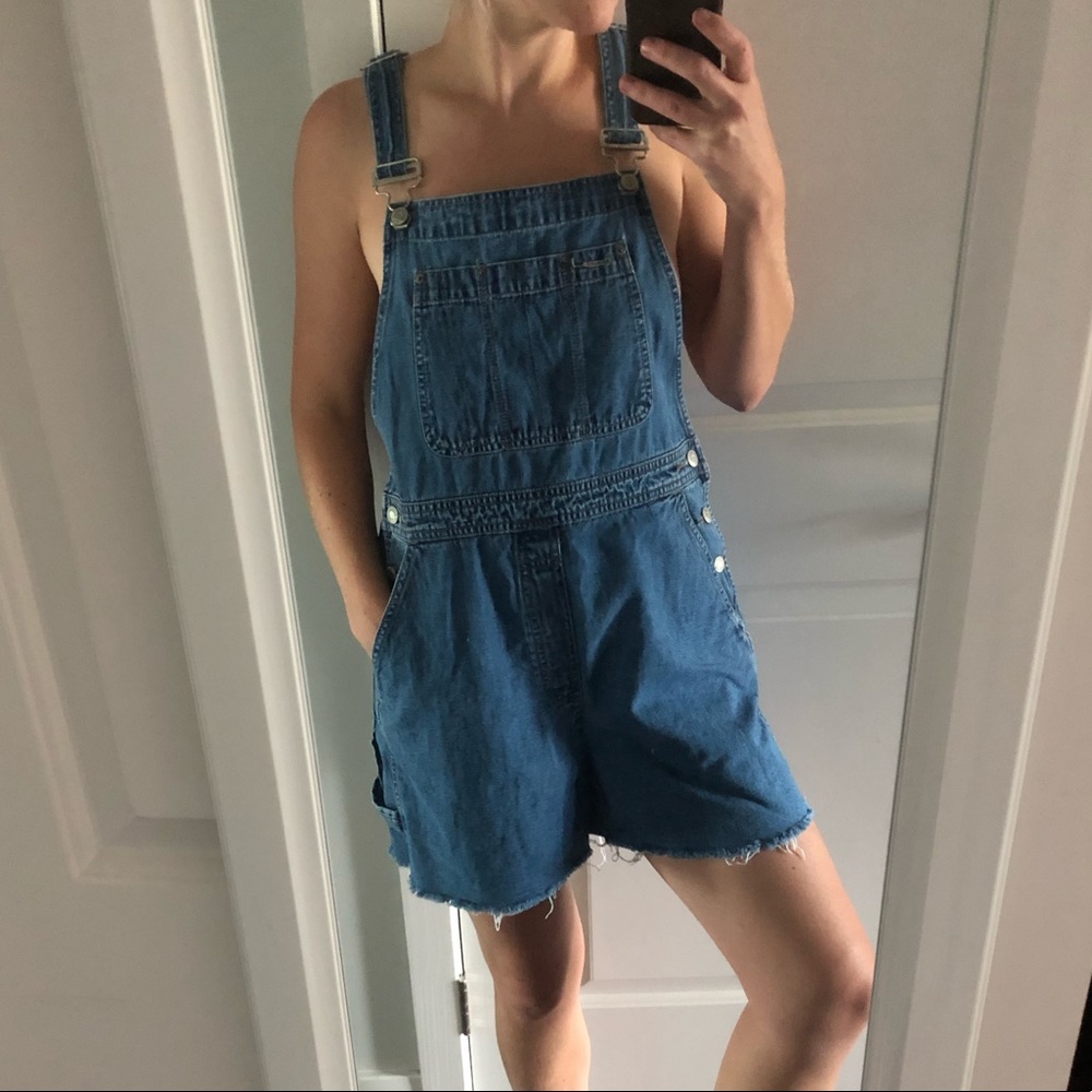 vintage gap short overalls